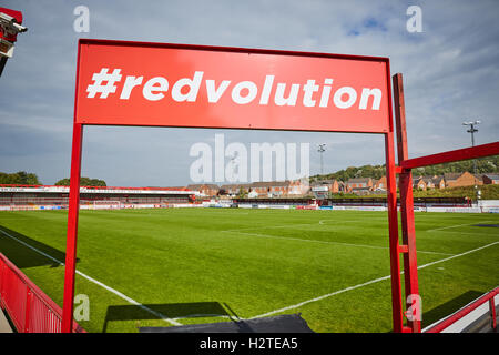 Accrington Stanley Stadium ground    Lancashire stadia venue sporting place home structure architectural architect floodlights s Stock Photo