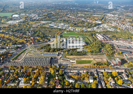 Aerial picture, area of the century hall with new multi-storey car park, aerial picture of Bochum, Ruhr area, Stock Photo