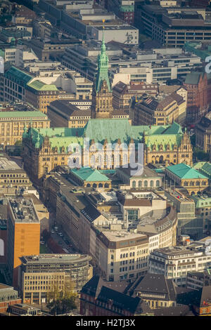 Aerial picture, Hamburg city hall, Hamburg, Germany, Europe, aerial picture birds-eyes view aerial photo aerial picture Stock Photo
