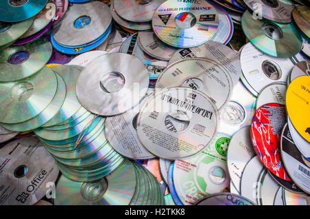 CD's storage to recycle, recycling center Stock Photo