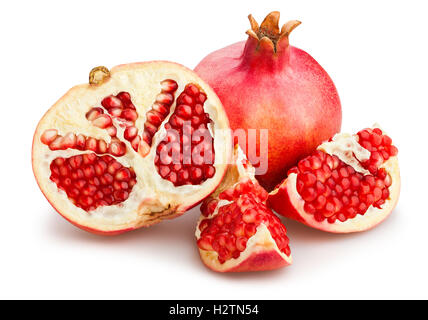 sliced pomegranate isolated Stock Photo