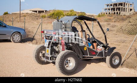 Zakynthos, Greece - August 18, 2016: Yinxiang buggy. Popular touristic transport for rent on Greek island Zakynthos Stock Photo