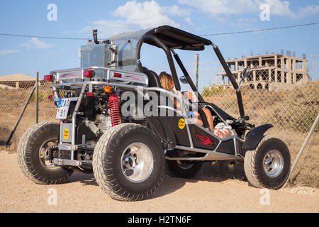 Zakynthos, Greece - August 18, 2016: Yinxiang buggy. Popular touristic transport for rent on Greek islands Stock Photo