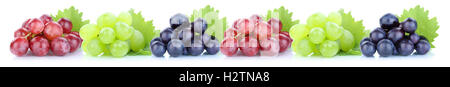 Grapes in a row fresh fruits fruit isolated on white Stock Photo
