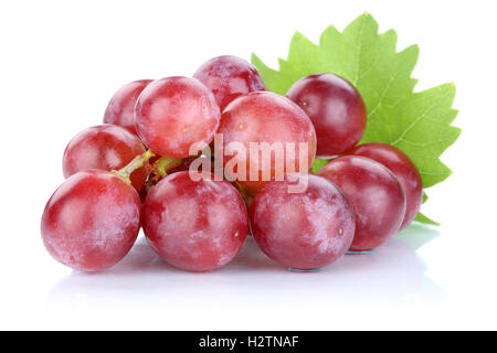 Grapes red fresh fruits fruit isolated on white Stock Photo