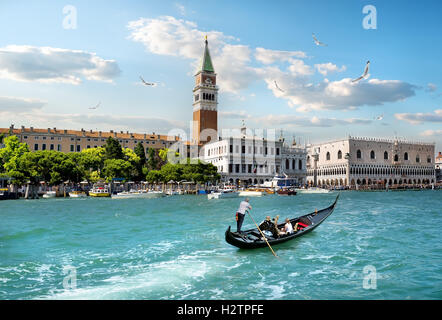 Campanile di San Marco and Canal Grande in Venice, Italy Stock Photo