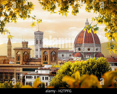 Cathedral of Saint Mary of the Flower in Florence in autumn, Italy