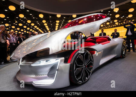 World premiere of Renault Trezor concept electric supercar at Paris Motor Show 2016 Stock Photo