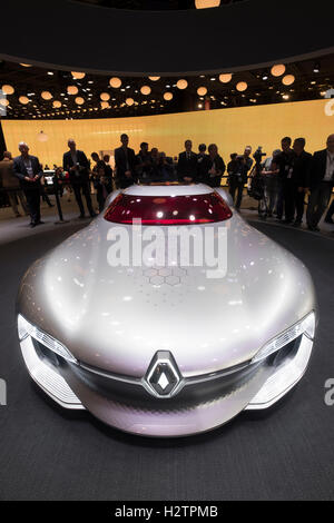 World premiere of Renault Trezor concept electric supercar at Paris Motor Show 2016 Stock Photo