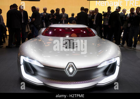 World premiere of Renault Trezor concept electric supercar at Paris Motor Show 2016 Stock Photo