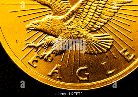 Pure gold coins and bars bullion Stock Photo