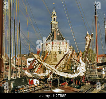 Old Harbor Port Hoorn ( Horn )  Main Tower 1532 Netherlands Stock Photo
