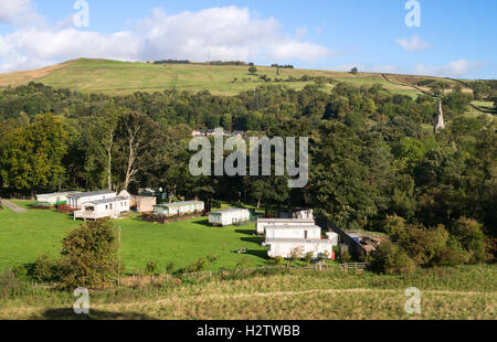 Bridge End Farm static caravan park at Frosterley, Weardale, Co. Durham, England, UK Stock Photo