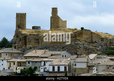 Castle San Martin, Uncastillo, Five Villas, Zaragoza, Aragon, Spain, Stock Photo
