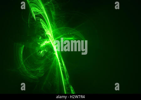 green glow wave. lighting effect abstract background for your business. Stock Photo