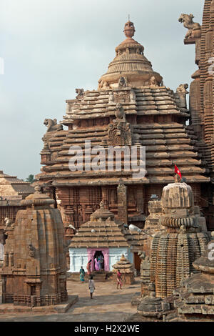 Lingaraja Hindu Temple complex in Bhubaneswar Orissa India. Stock Photo