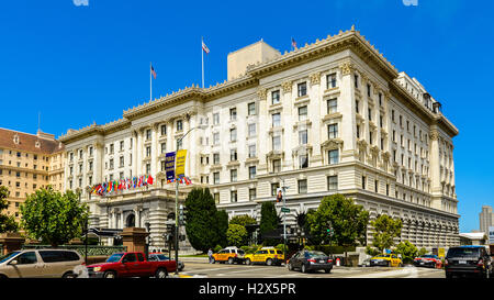 San Francisco, CA, USA - Jul.14, 2013: The Fairmont San Francisco Hotel. This hotel is a luxury hotel in San Francisco, CA. Stock Photo