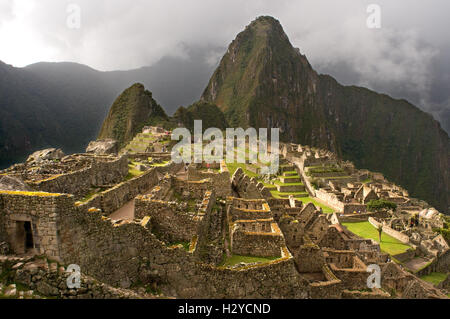 Inside the archaeological complex of Machu Picchu. Machu Picchu is a city located high in the Andes Mountains in modern Peru. It Stock Photo