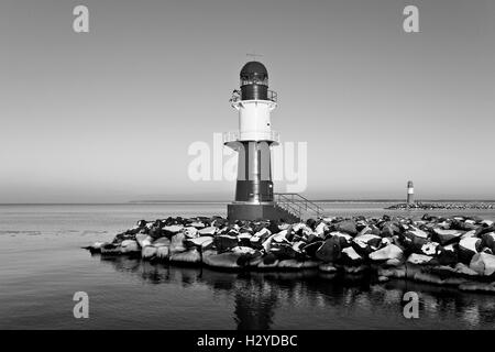 The mole in Warnemuende (Germany) in Winter Stock Photo