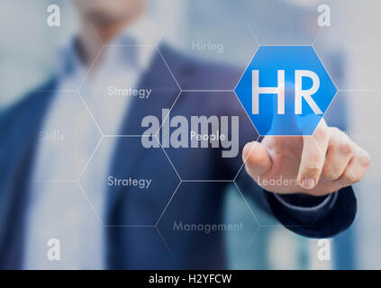 Human resources concept on touch interface Stock Photo