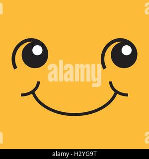 Smiling face with eyes and mouth Stock Vector