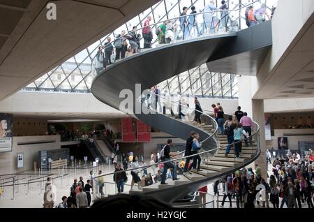 Stairs in Louvre Museum, Paris, France, Europe Stock Photo