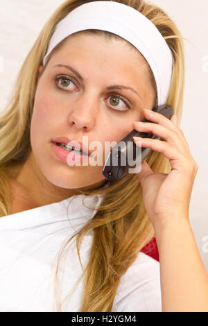 Young woman on the phone Stock Photo