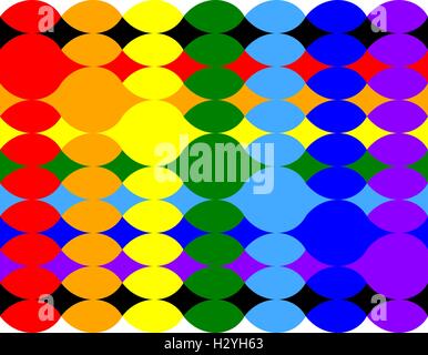 twisted pattern of ellipses in colors of rainbow Stock Vector