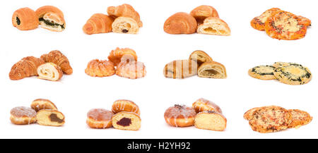 Collection of various types of breads, rolls and buns Stock Photo