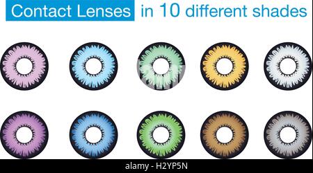 Eye color contact lens collection Stock Vector