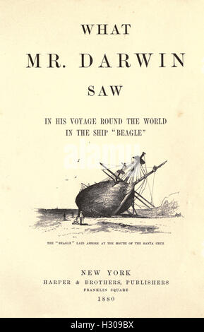 What Mr. Darwin saw in his voyage round the world in the ship  Beagle.  BHL215 Stock Photo