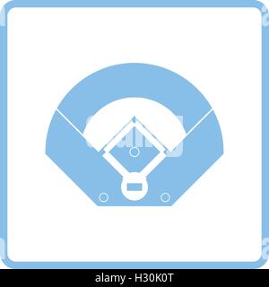 Baseball field aerial view icon. Blue frame design. Vector illustration. Stock Vector
