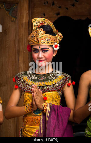 Indonesia, Bali, Amed, young female Balinese dancer Stock Photo