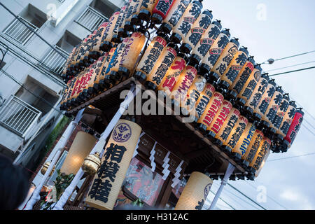 2nd October, 2016. Dokan Matsuri Festival is held, Isehara, Kanagawa, Japan. This festival comes from Dokan Ota ( 1432 - 1486) . He is famous for his  contribution for construction of Edo Castle.  He was assassinated the place now Isehara City. Many people enjoy festival. This day is the most crowded day for Isehara City. World Discovery/Alamy Live News Stock Photo