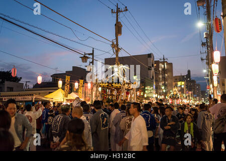 2nd October, 2016. Dokan Matsuri Festival is held, Isehara, Kanagawa, Japan. This festival comes from Dokan Ota ( 1432 - 1486) . He is famous for his  contribution for construction of Edo Castle.  He was assassinated the place now Isehara City. Many people enjoy festival. This day is the most crowded day for Isehara City. World Discovery/Alamy Live News Stock Photo