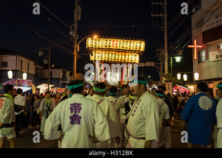 2nd October, 2016. Dokan Matsuri Festival is held, Isehara, Kanagawa, Japan. This festival comes from Dokan Ota ( 1432 - 1486) . He is famous for his  contribution for construction of Edo Castle.  He was assassinated the place now Isehara City. Many people enjoy festival. This day is the most crowded day for Isehara City. World Discovery/Alamy Live News Stock Photo