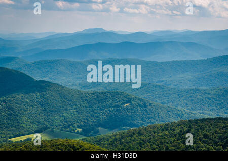 Layers of the Blue Ridge, seen in Shenandoah National Park, Virginia. Stock Photo