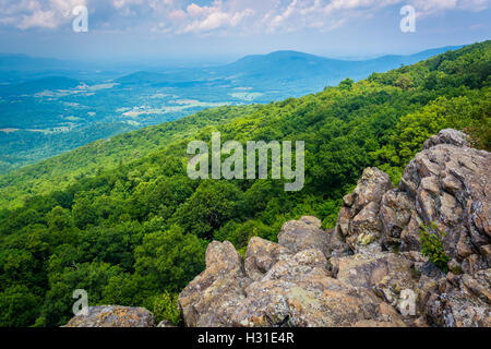 View from South Marshall, along the Appalachian Trail in Shenandoah National Park, Virginia. Stock Photo