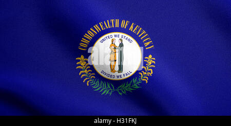 Kentuckian official flag, symbol. American patriotic element. USA banner. United States of America background. Stock Photo