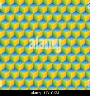 Colorful geometric cubes abstract pattern. Vector design Stock Vector