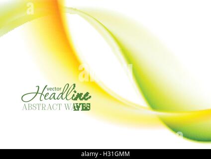Abstract bright green yellow soft waves. Blurred smooth wavy vector design Stock Vector