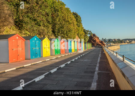 Colorful beach huts In Dawlish Devon Stock Photo