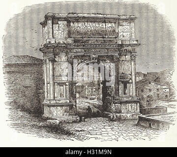 THE ARCH OF TITUS, ROME - from 'Cassell's Illustrated Universal History' - 1882 Stock Photo