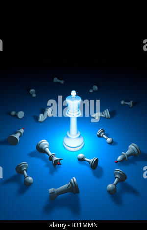 Vertical chess composition. Standing Out from the Crowd. Available in high-resolution and several sizes. 3D illustration render Stock Photo