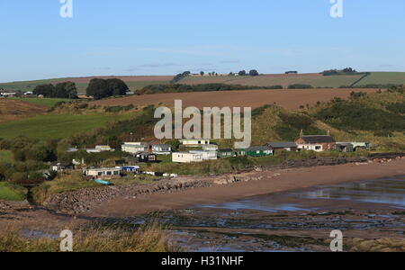 Elevated view of Corbie Knowe Lunan Bay Angus Scotland  October 2016 Stock Photo