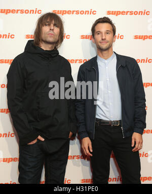 Liam Gallagher (left) and director Mat Whitecross arriving for a special screening of Supersonic, at Vue Cinema, Leicester Square, London. Stock Photo