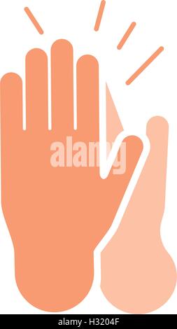 Isolated abstract clapping hands logo set. Give five logotype collection. Shaking hands sign. Greeting symbol. Positive friendly congratulating gesture icon. Teamwork element. Vector illustration. Stock Vector