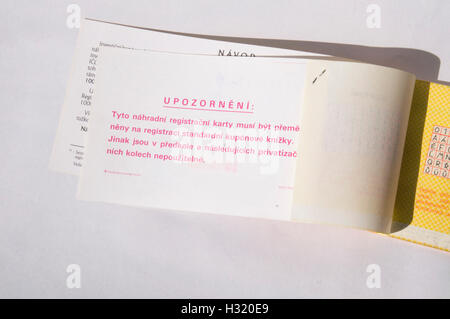 Privatization voucher, book, Czechoslovakia Stock Photo