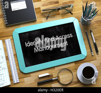 Identify And Access Management Concept on Chalkboard. 3D Stock Photo