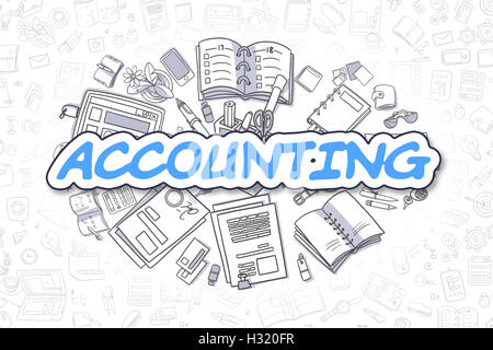 Accounting - Cartoon Blue Word. Business Concept. Stock Photo